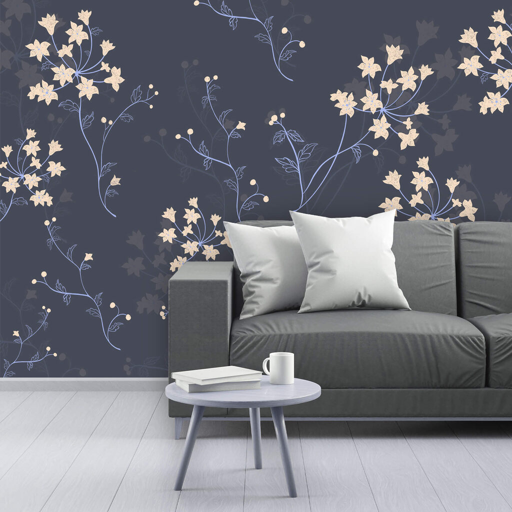 Blossom on slate blue — interior 2