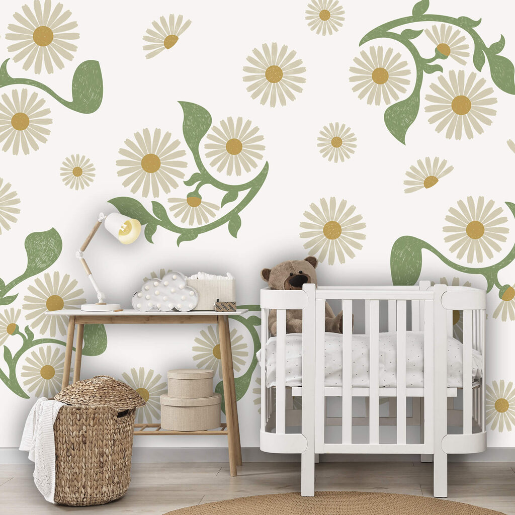 Daisies on curling stems — interior 2