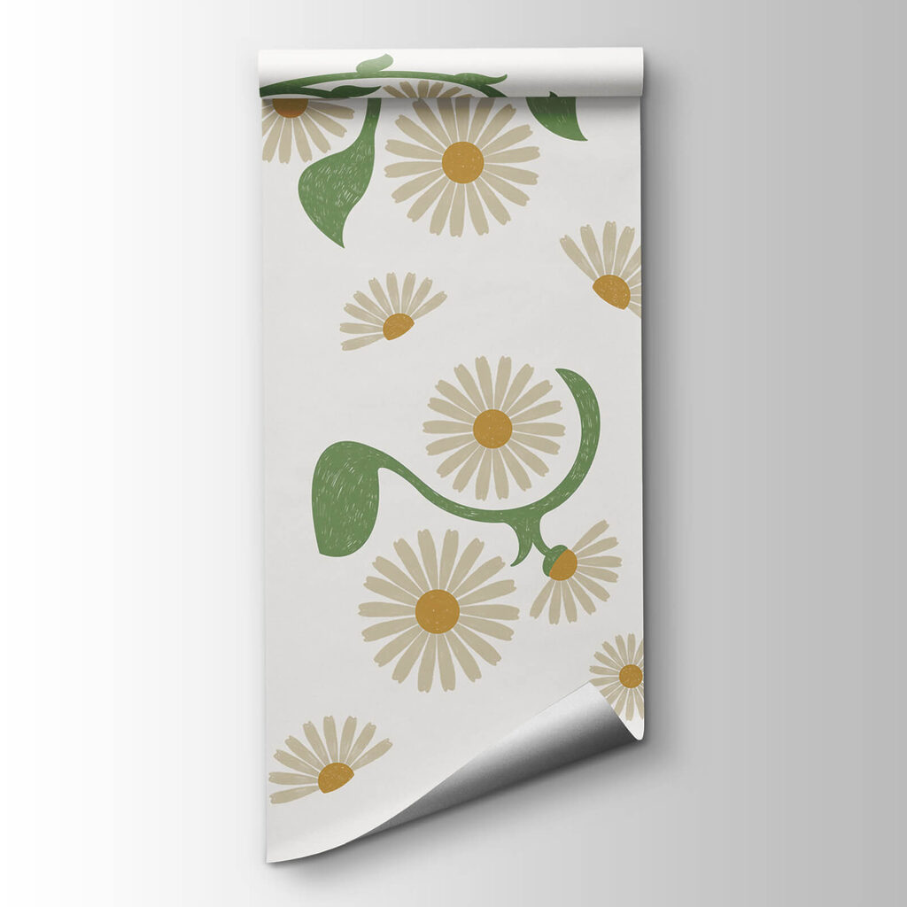 Daisies on curling stems — product view