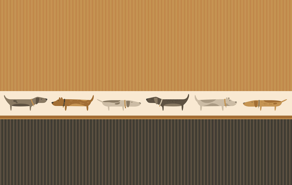 Dachshunds in a row — full design