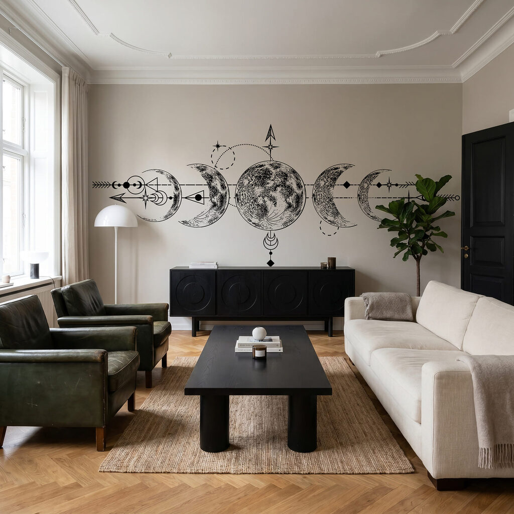 Moon phases and arrows — interior 1