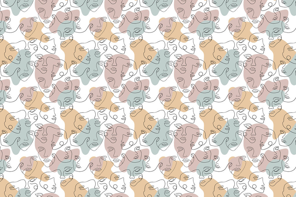 Pastel animal faces — full design
