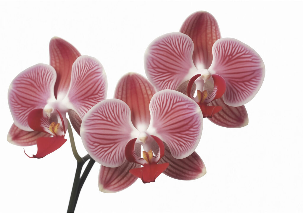 Pink orchid on white — full design