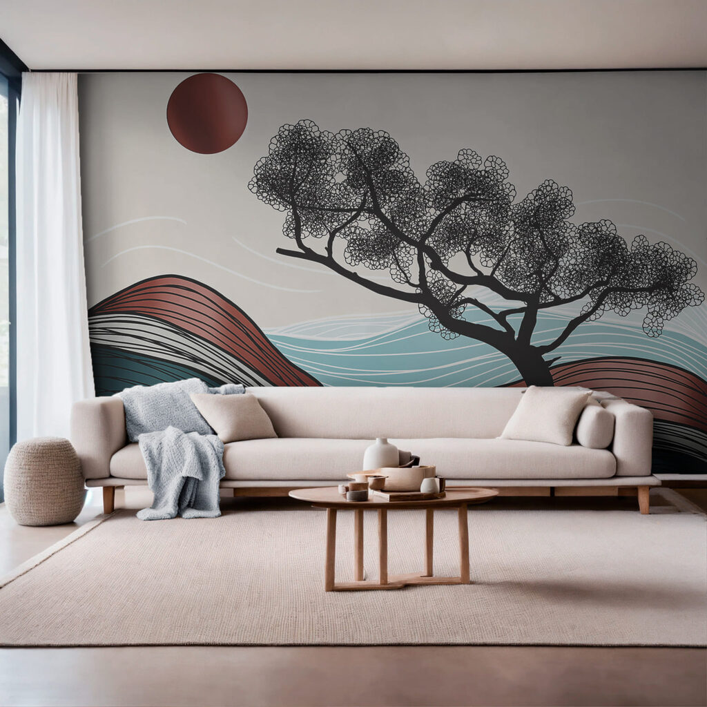 Tree Above the Waves in an interior