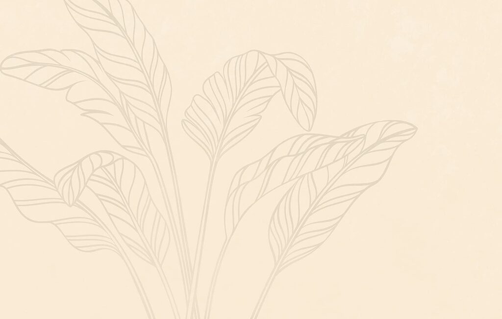 Palm leaf in outline — full design