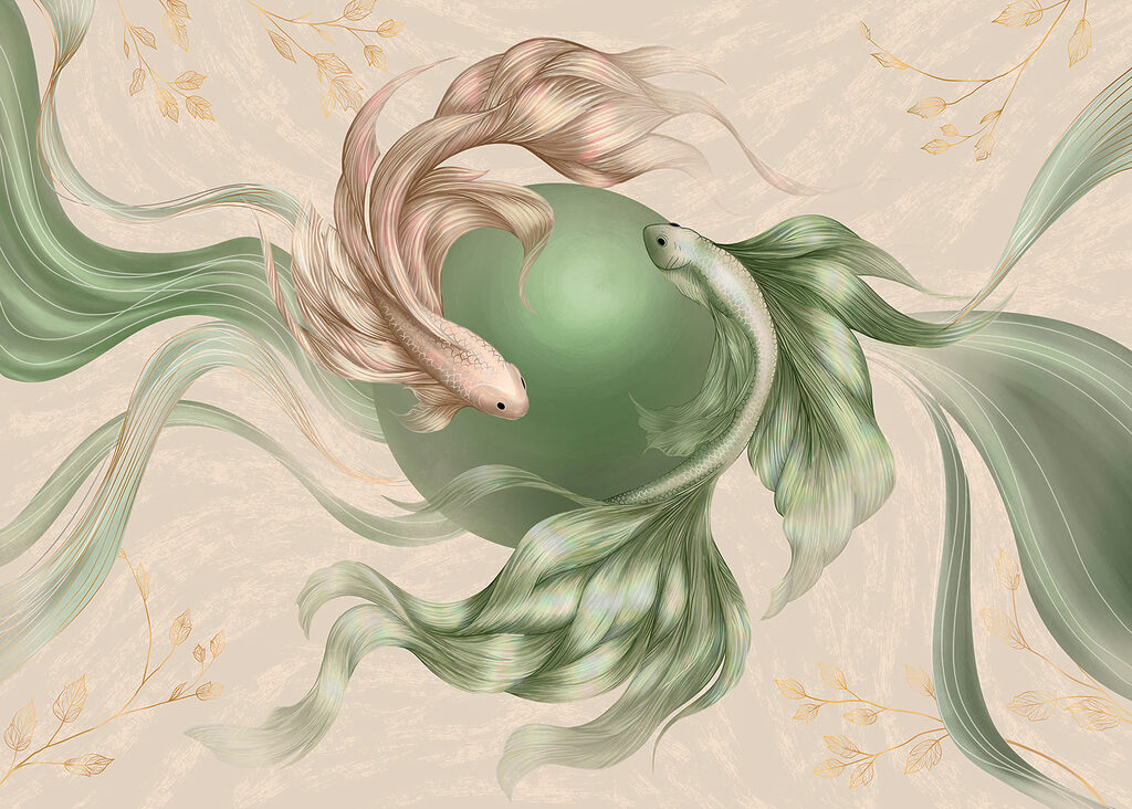 Fish around a circle — full design