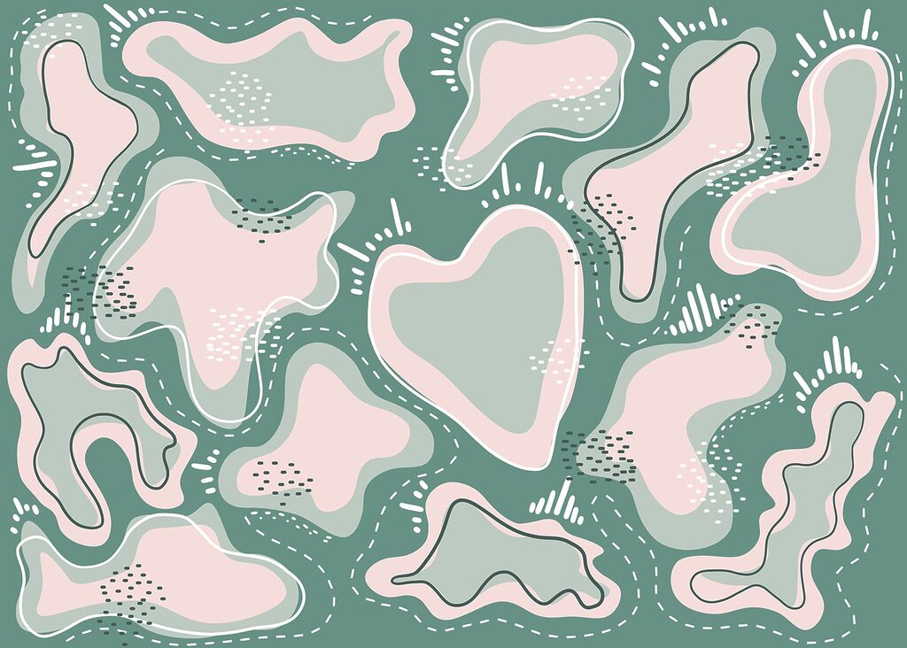Shapes with dotted edges — full design