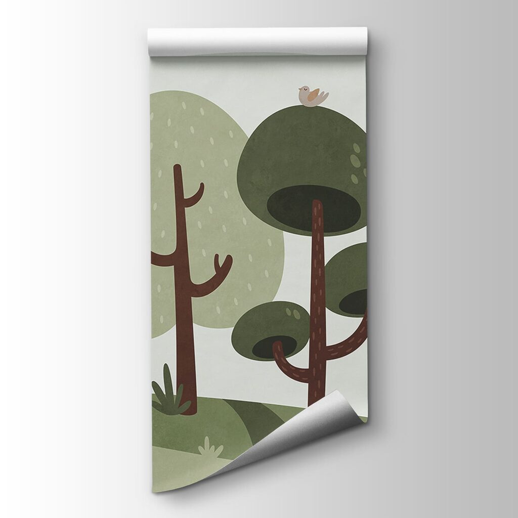 Stylised trees on hills — product view