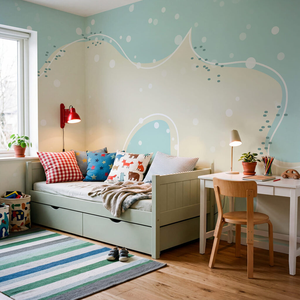 Soft shape with dots — interior 1