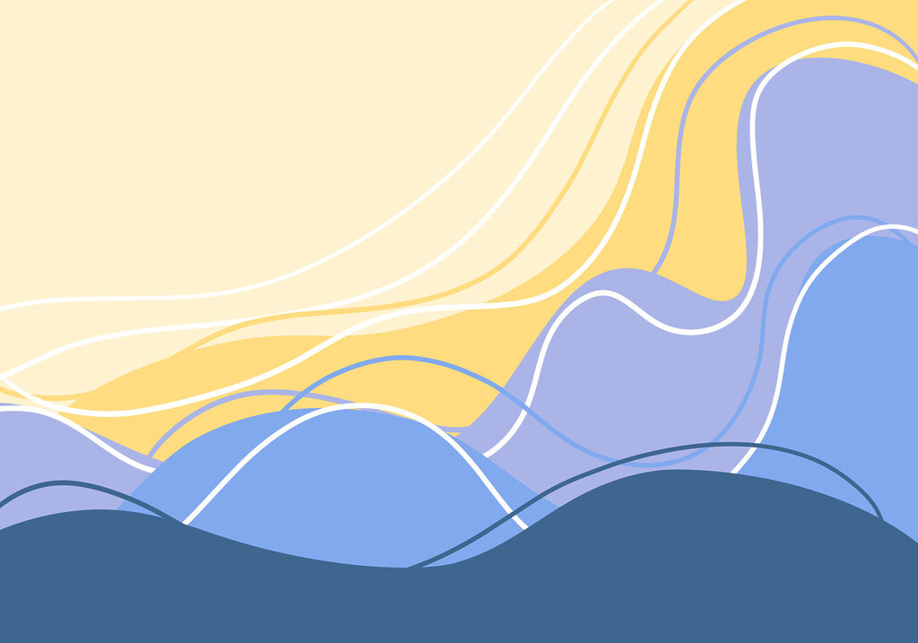Blue waves under yellow — full design