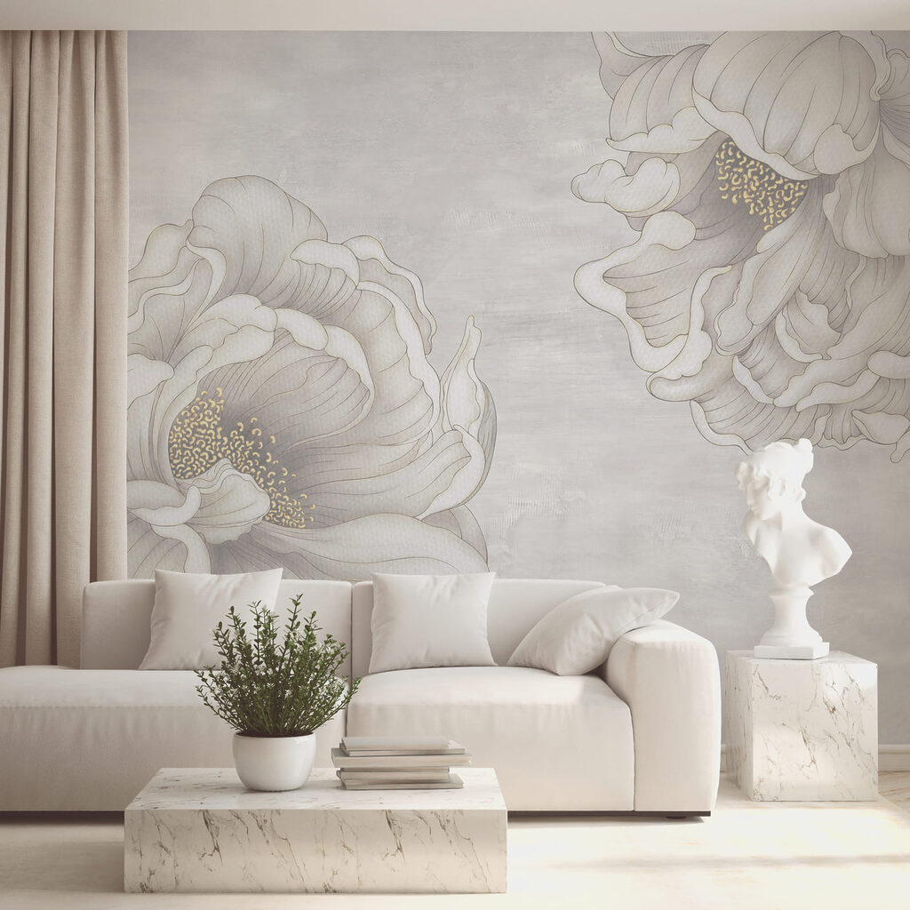 Large grey flower outlines — interior 1