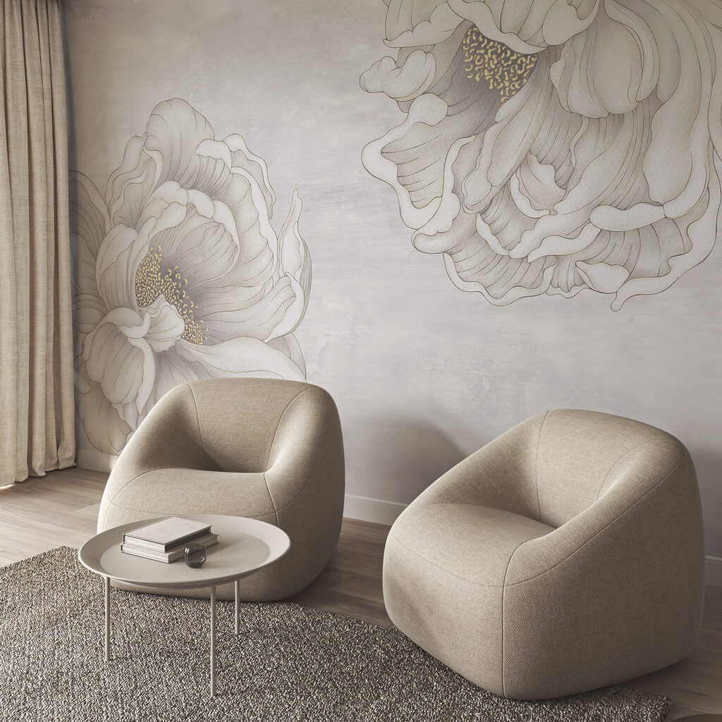 Large grey flower outlines — interior 3