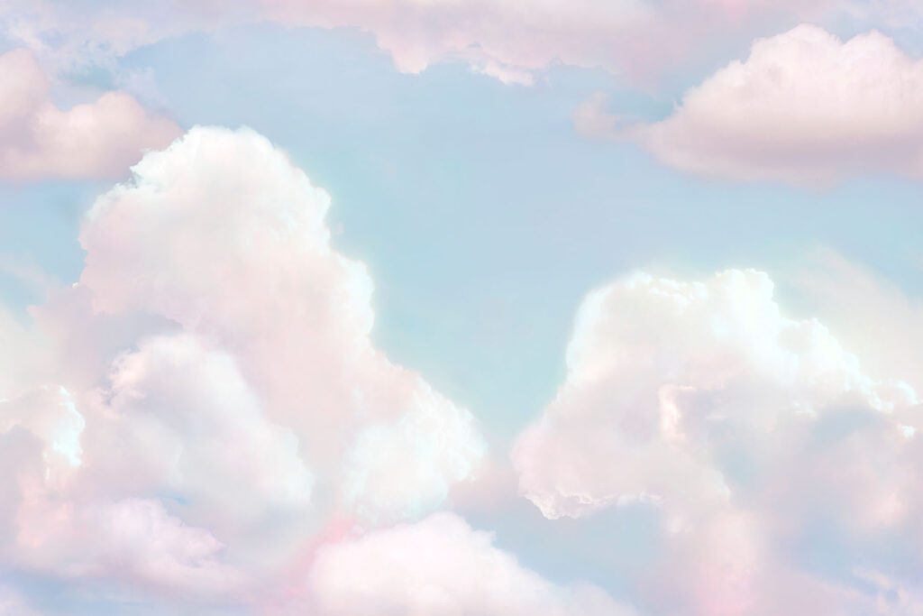 Soft pastel clouds — full design