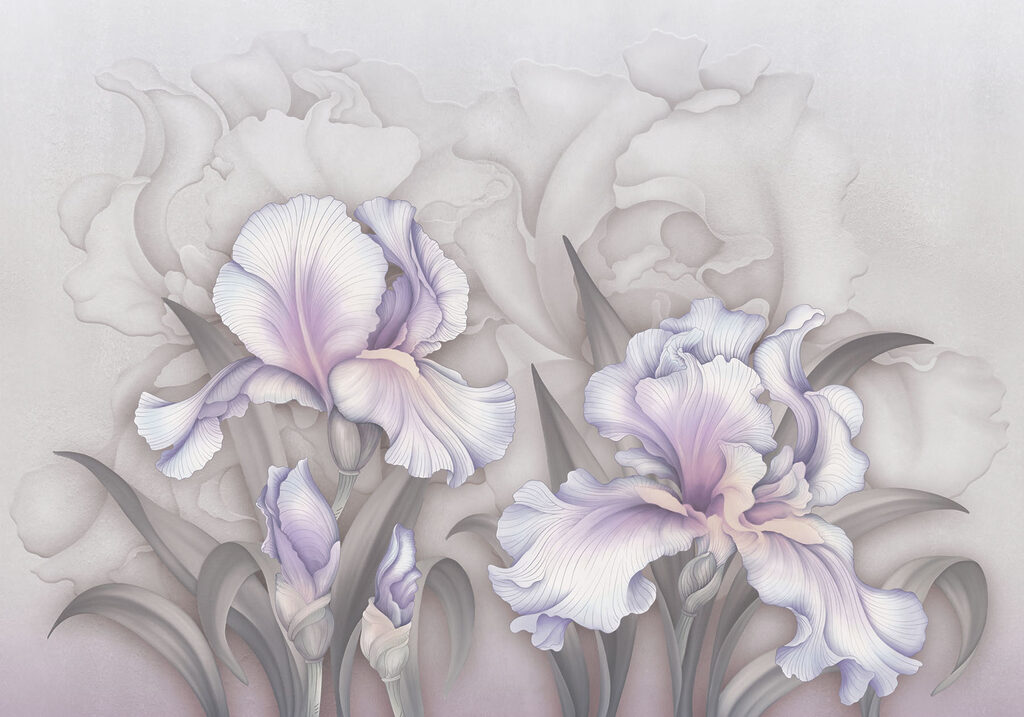 Iris flowers — full design