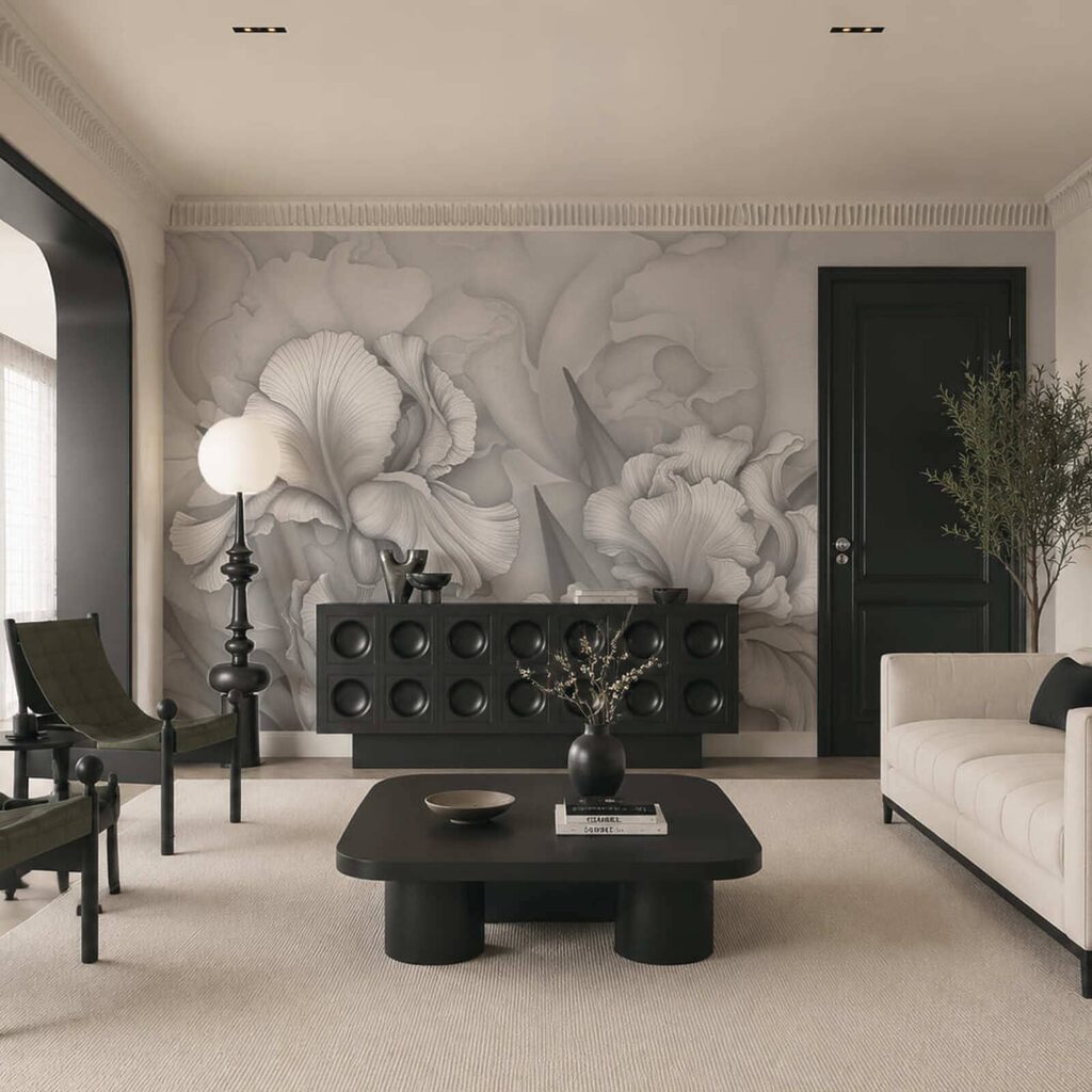 Iris in Graphite in an interior