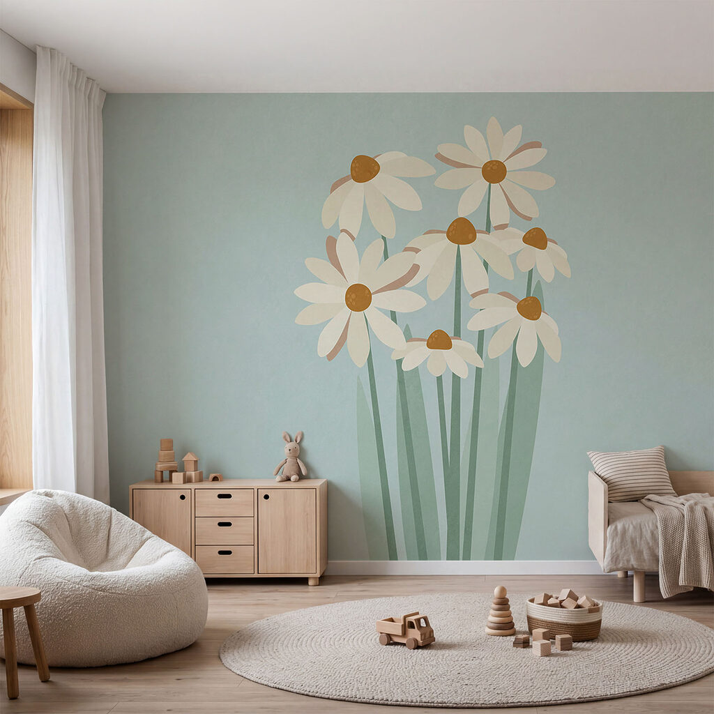 Daisies on long stems — interior 1