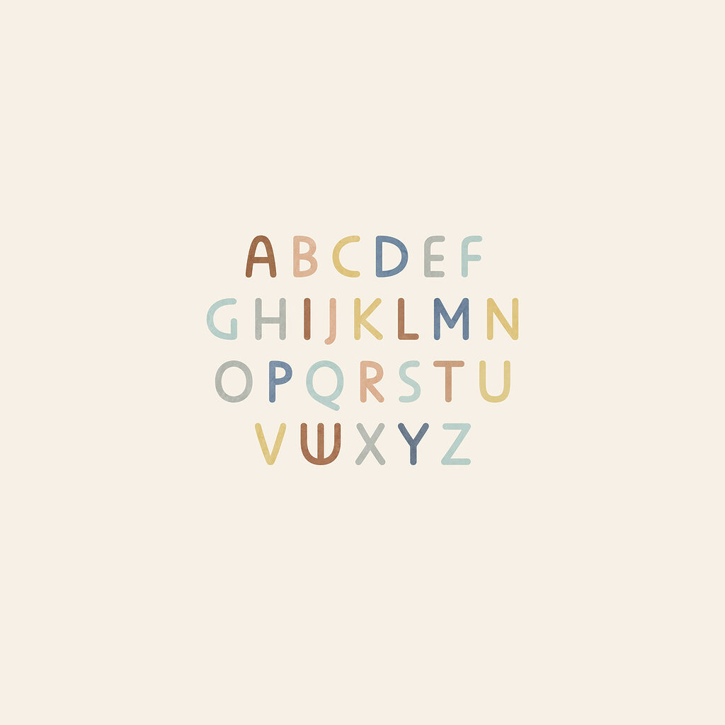 Rainbow alphabet — full design