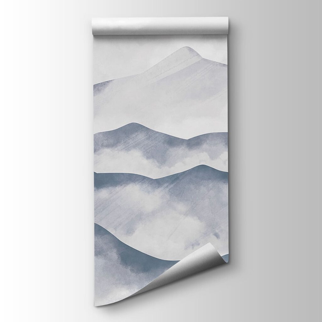 Misty mountains in watercolour — product view