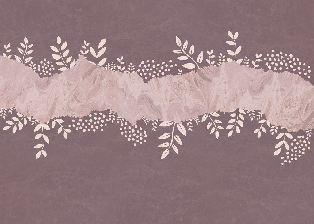 Leafy sprigs around paint — full design