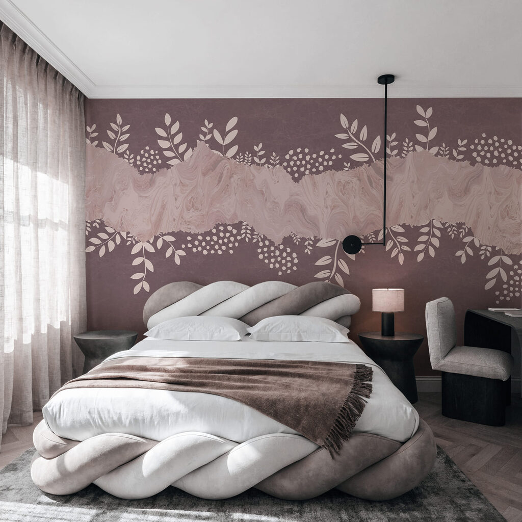 Leafy sprigs around paint — interior 1