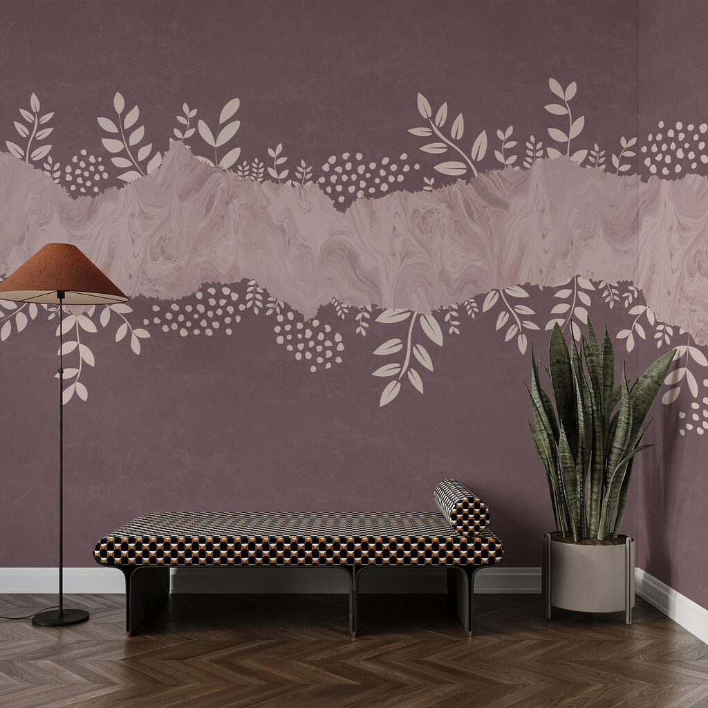 Leafy sprigs around paint — interior 3