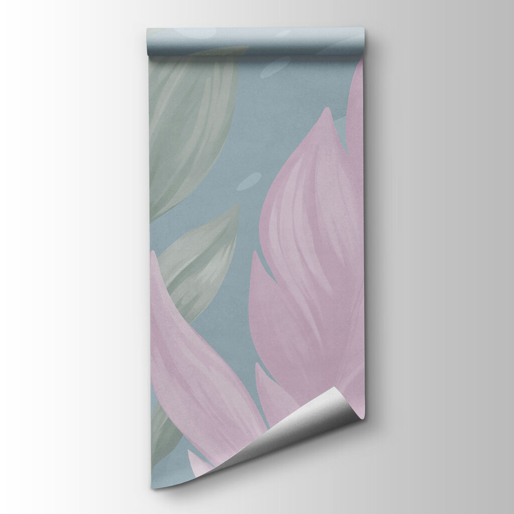 Tropical leaves in pink — product view