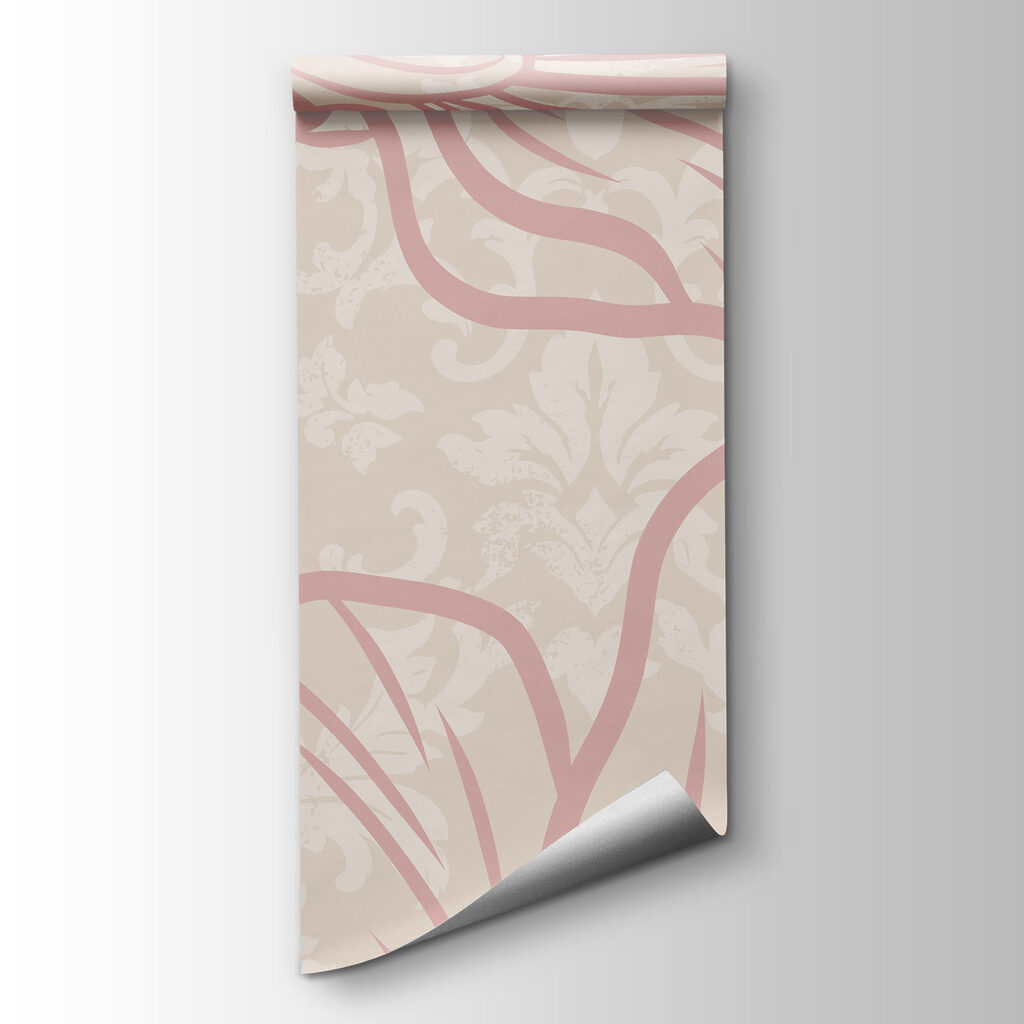 Pink flowers over ornament — product view