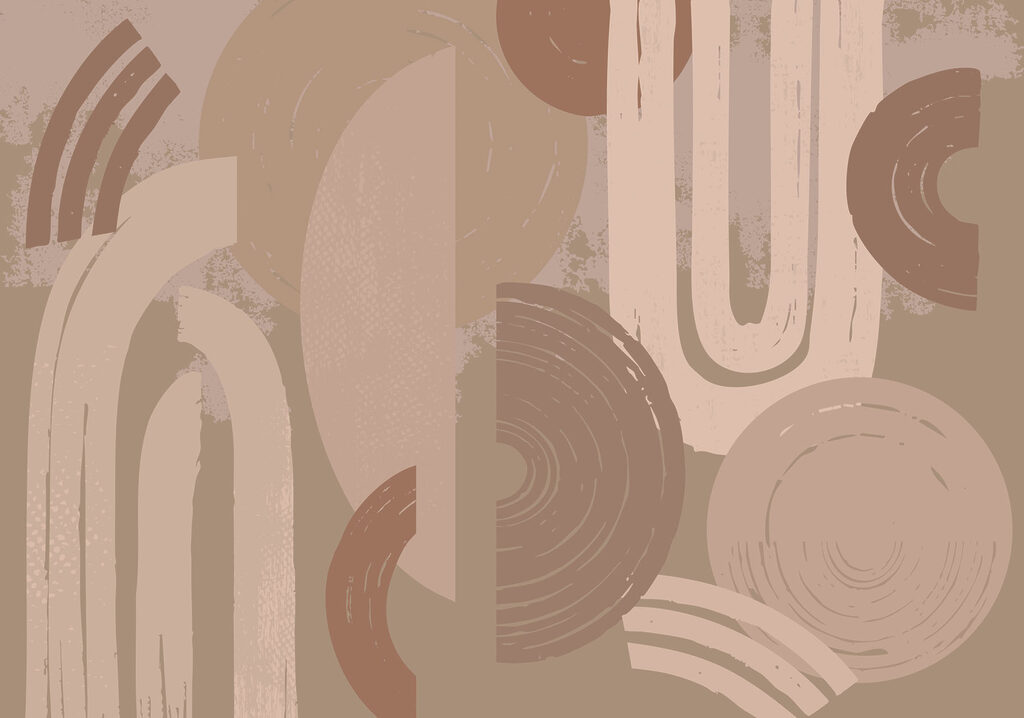Earthy shapes with brushstrokes — full design