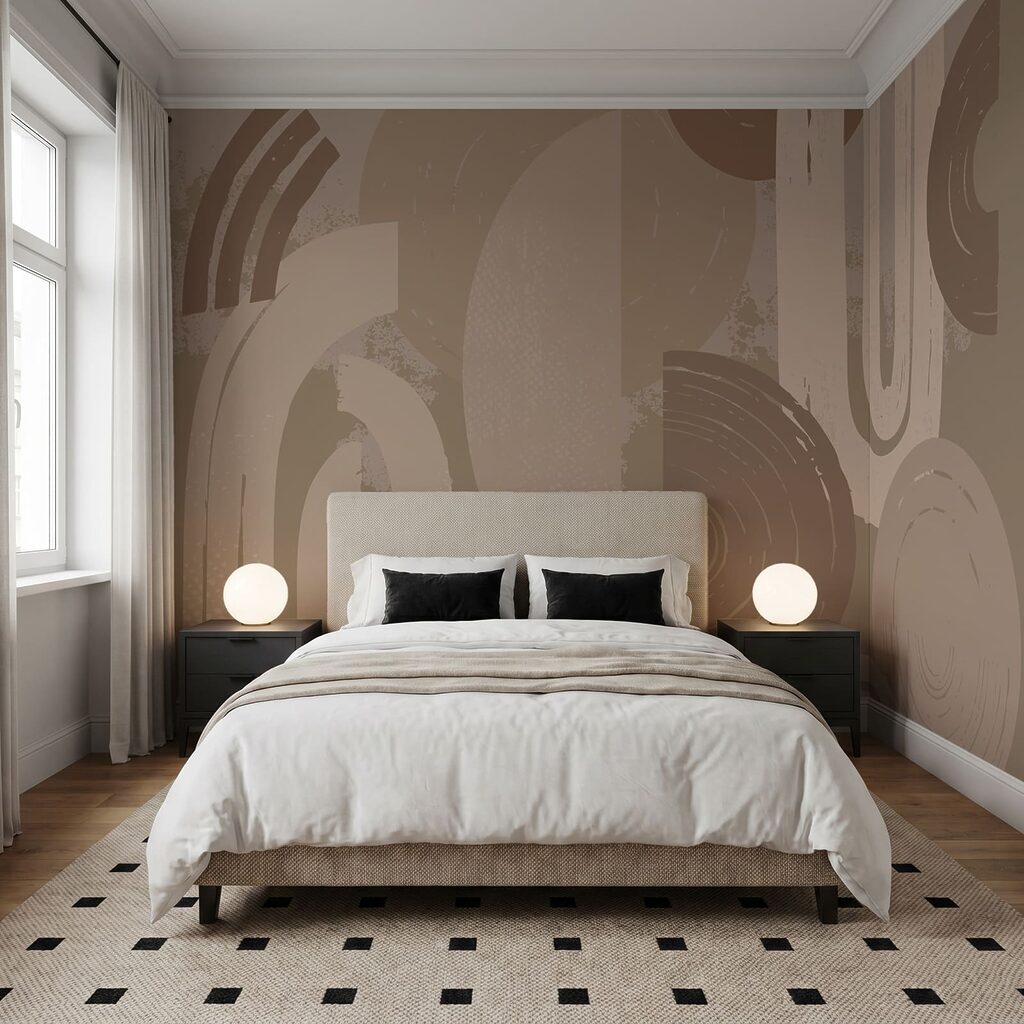 Earthy shapes with brushstrokes — interior 1