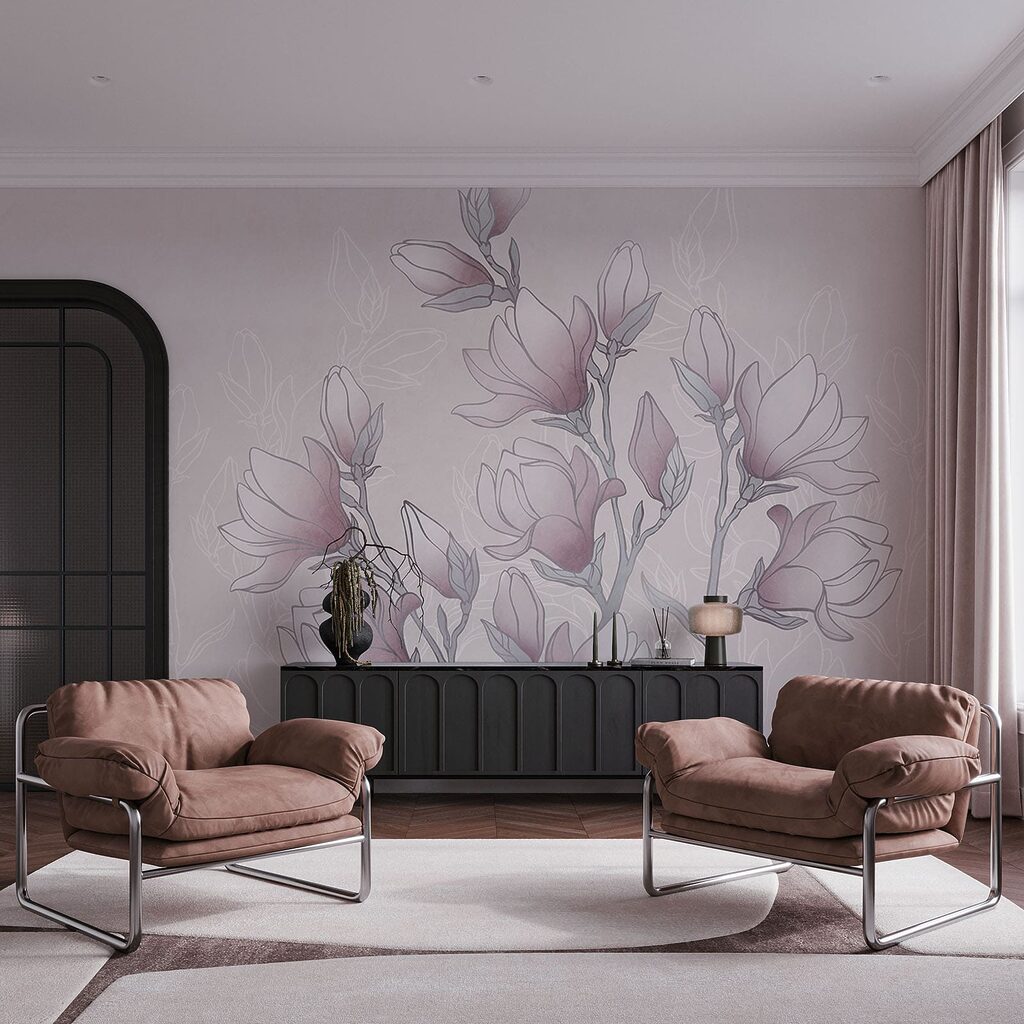 Blossom branch in lines — interior 2