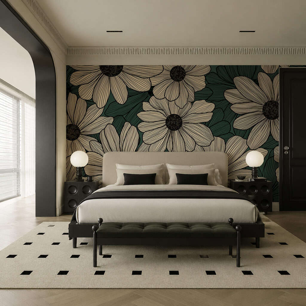Flowers with fine hatching — interior 1