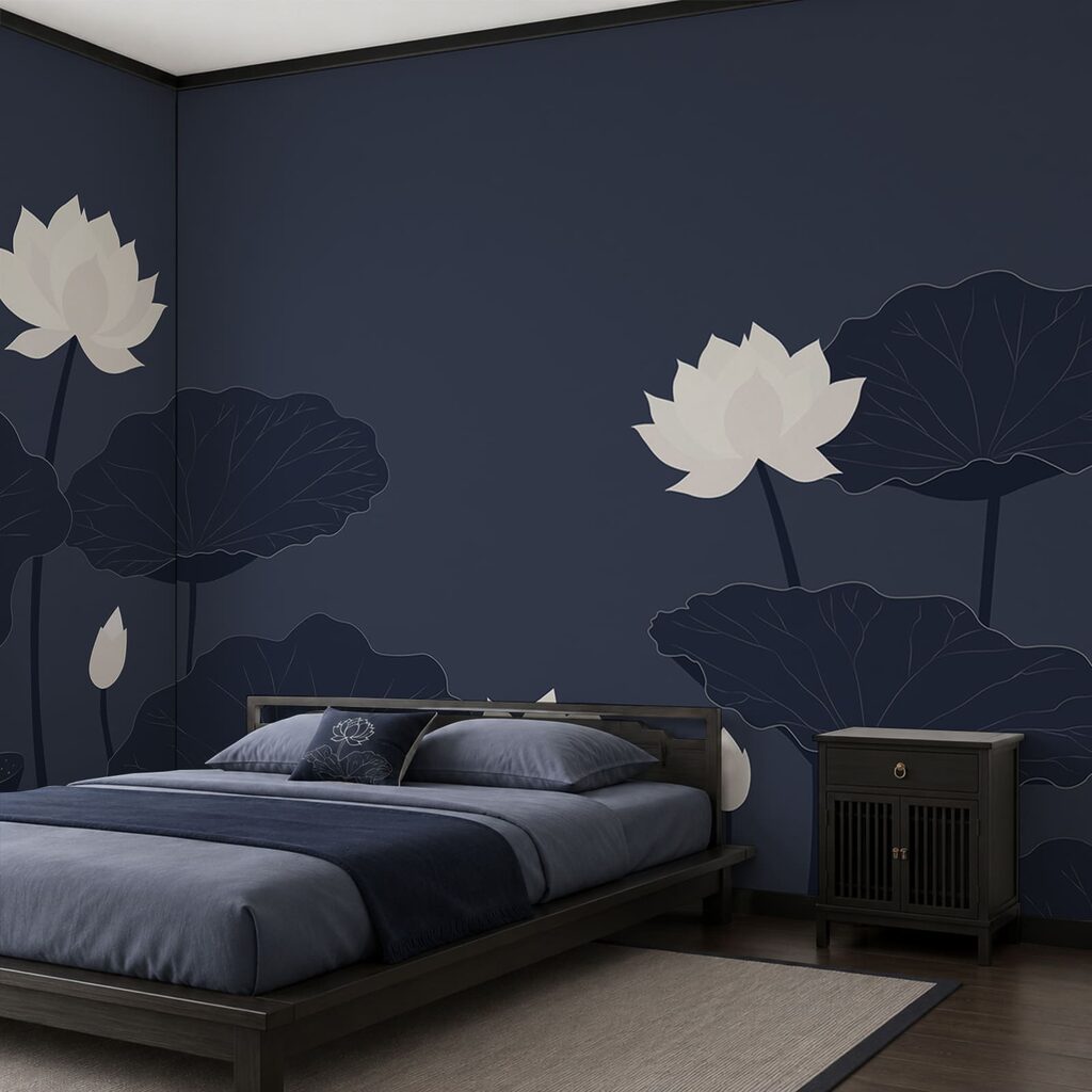 Lotus above round leaves — interior 2