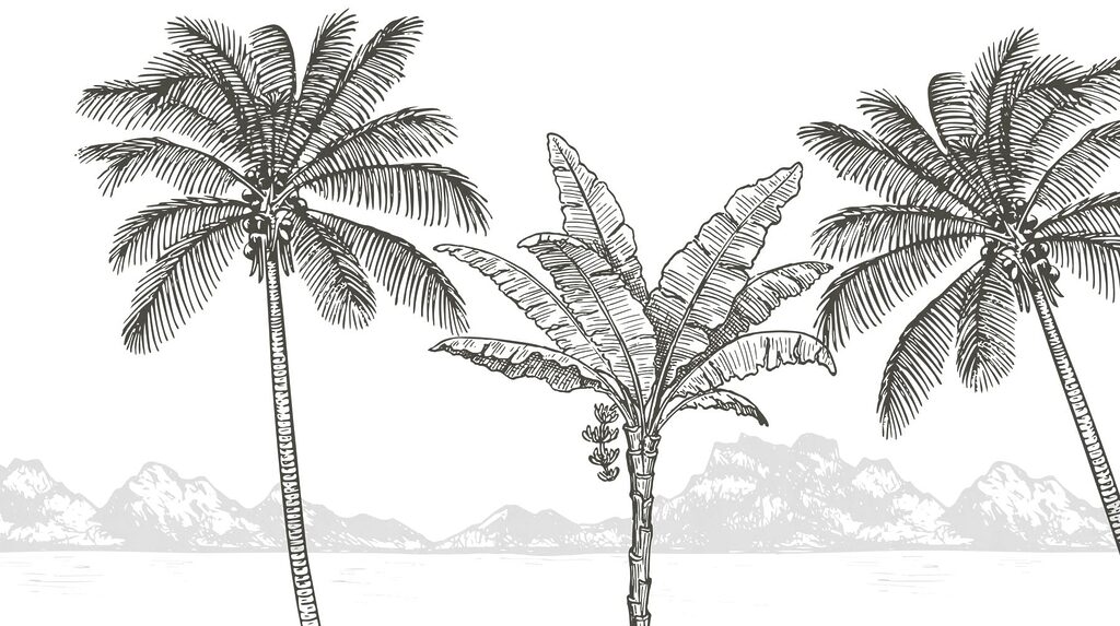 Palms and banana plant — full design