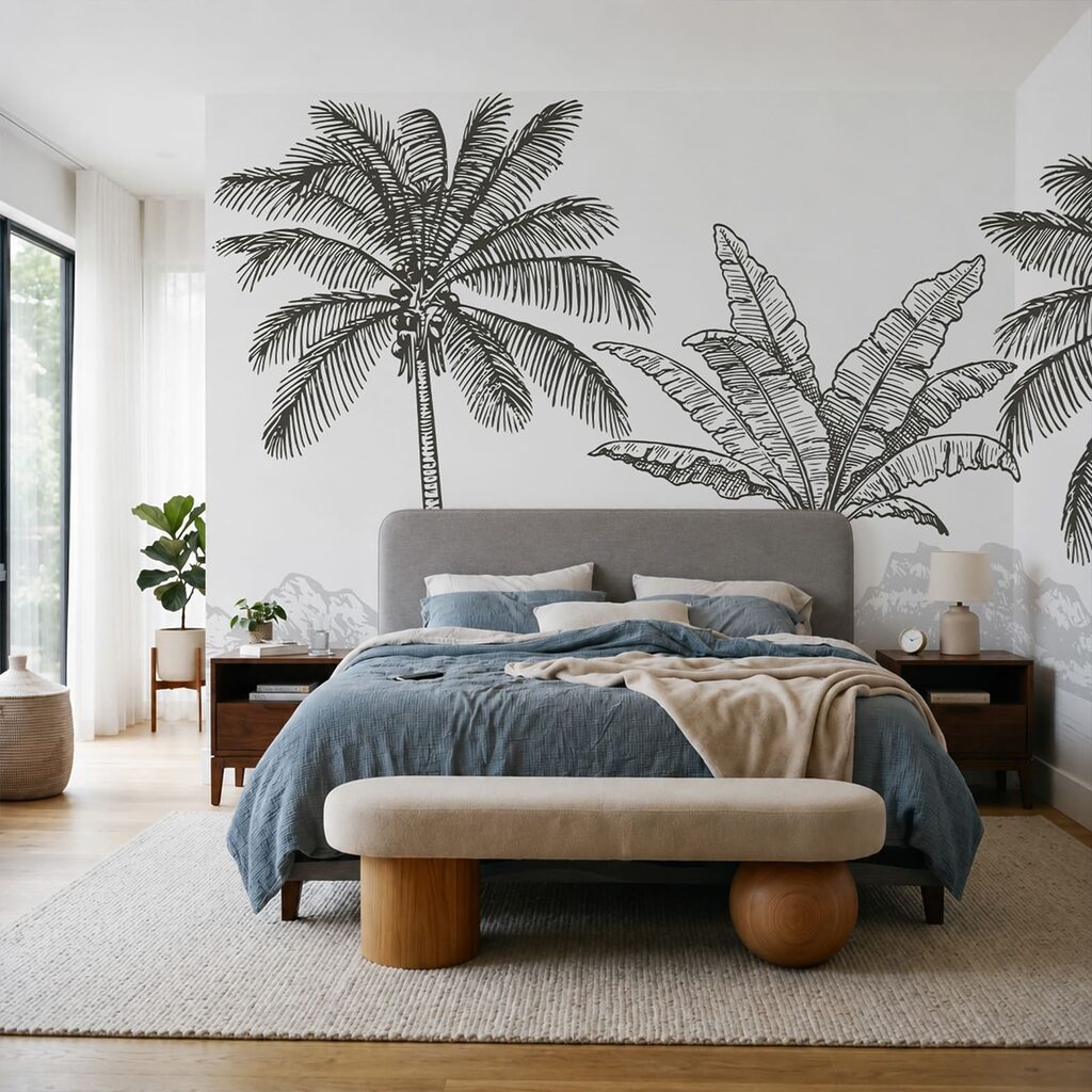 Palms and banana plant — interior 1