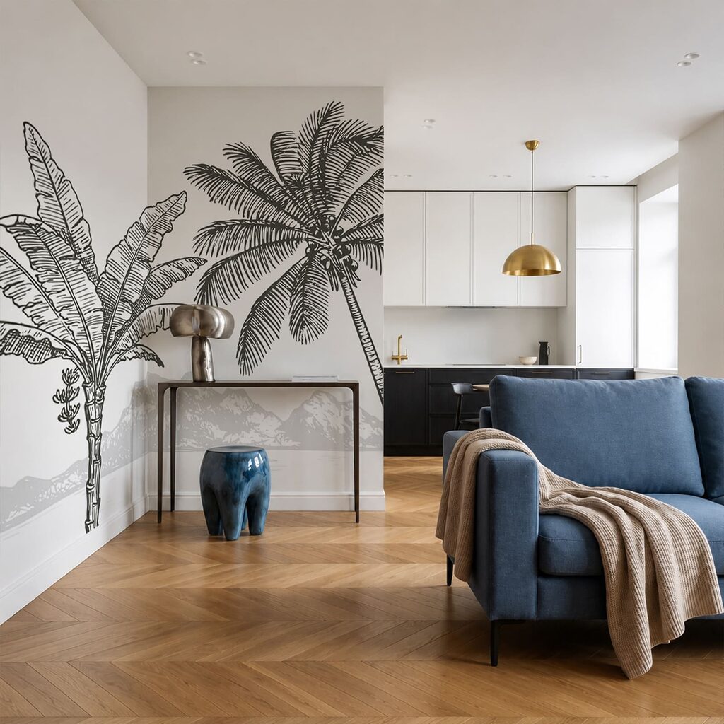 Palms and banana plant — interior 2