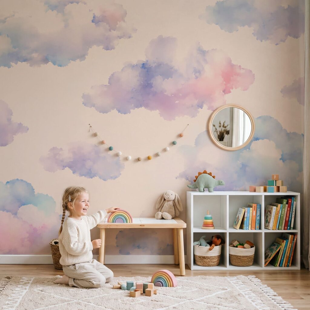 Soft watercolour clouds — interior 1