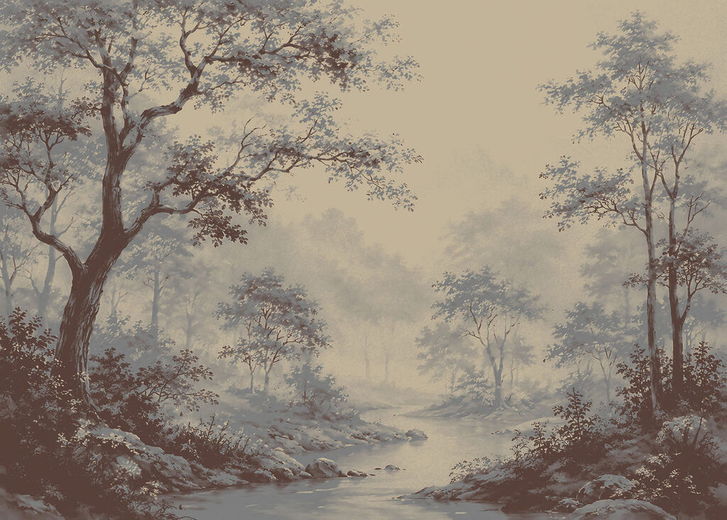 Trees along a path — full design
