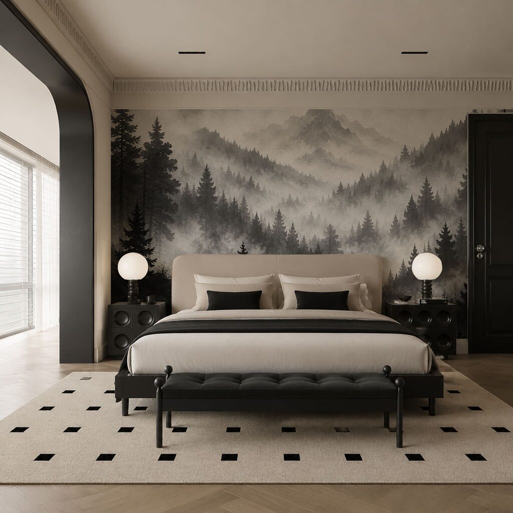 Pine valley in mist — interior 2