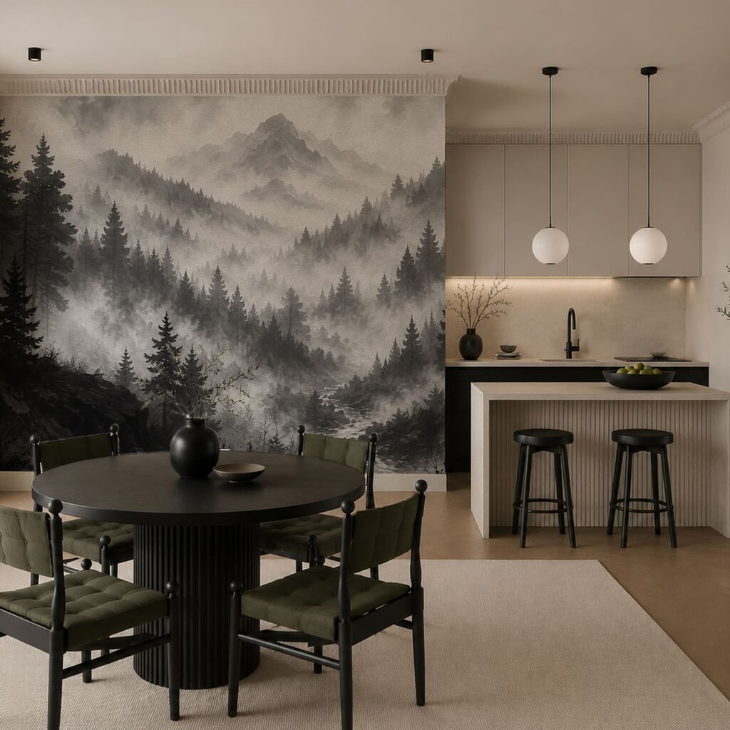 Pine valley in mist — interior 3