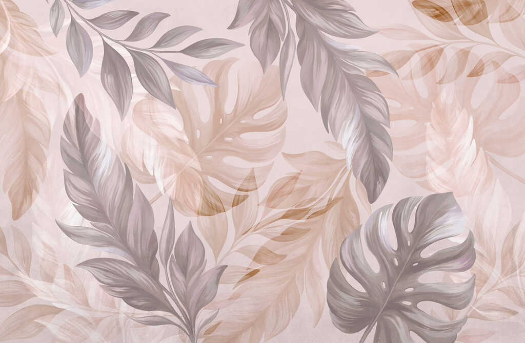 Layered tropical leaves — full design