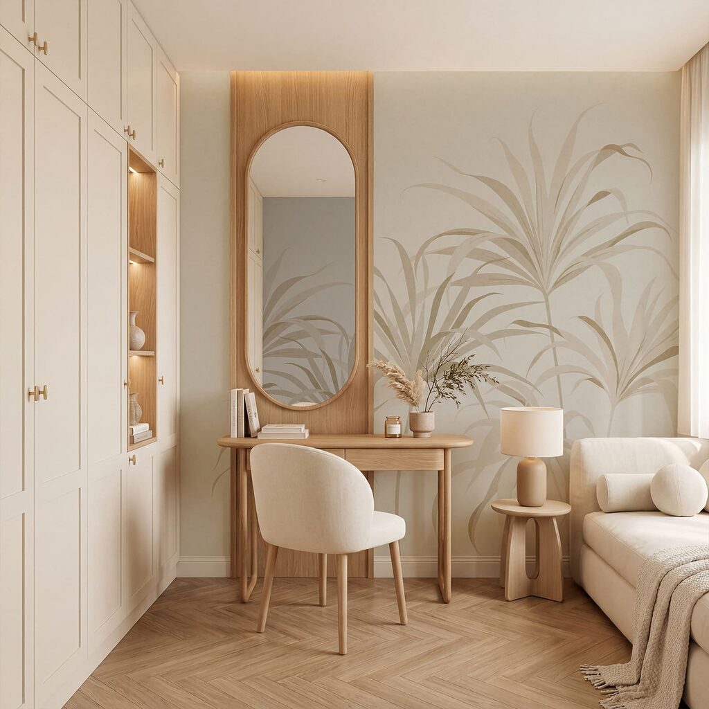 Slender palm fronds — interior 1