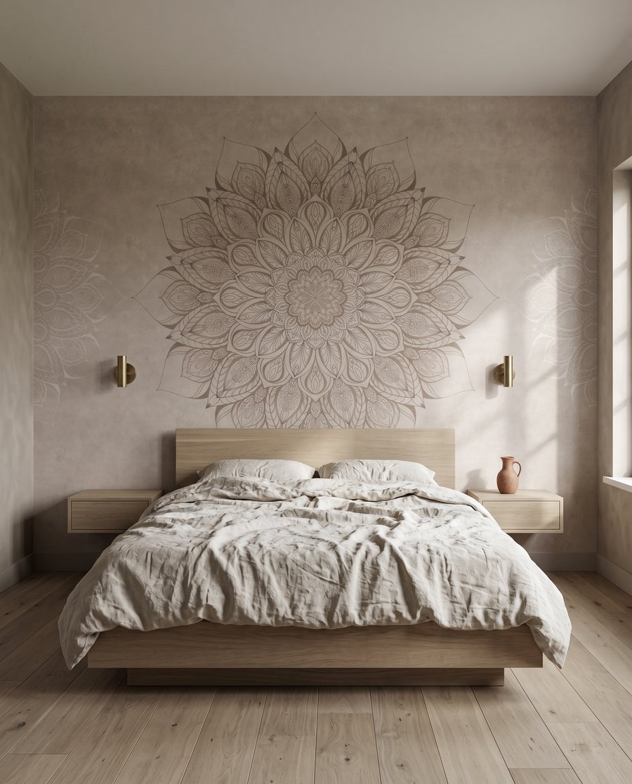 Weathered flower mandala — interior 2