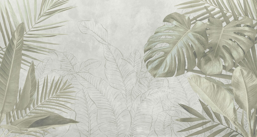Tropical leaves, sketched — full design