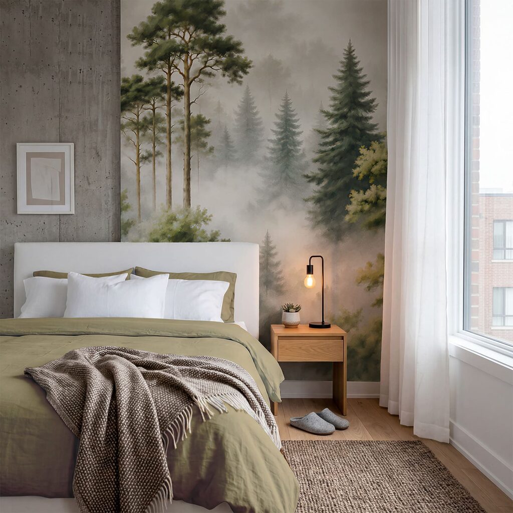 Conifers in mist — interior 3