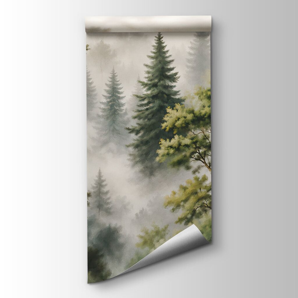 Conifers in mist — product view