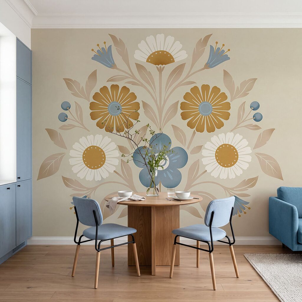 Folk Flower Bouquet in an interior