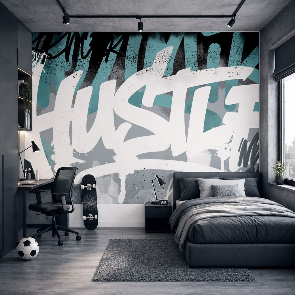 Graffiti letters over paint — interior 2