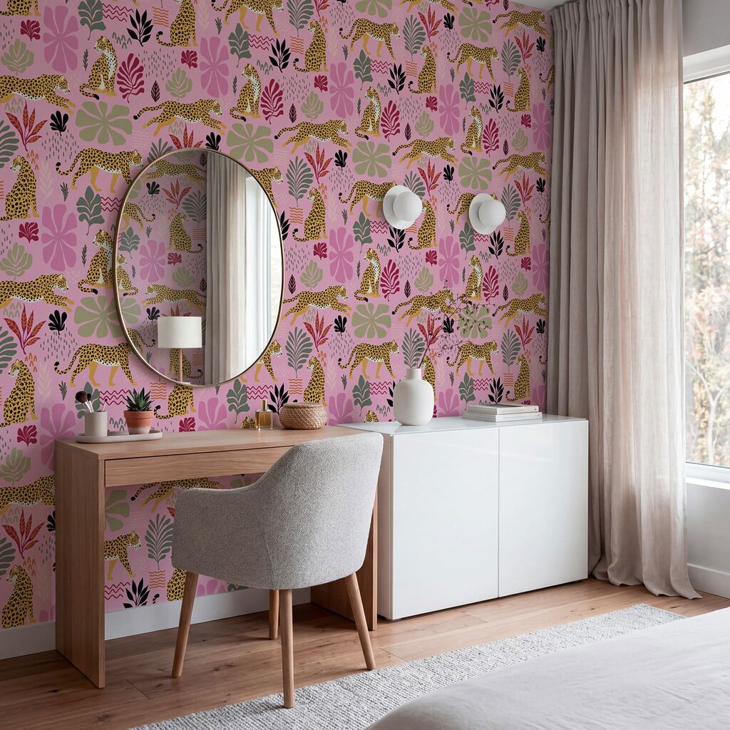 Leopards in Bloom in an interior