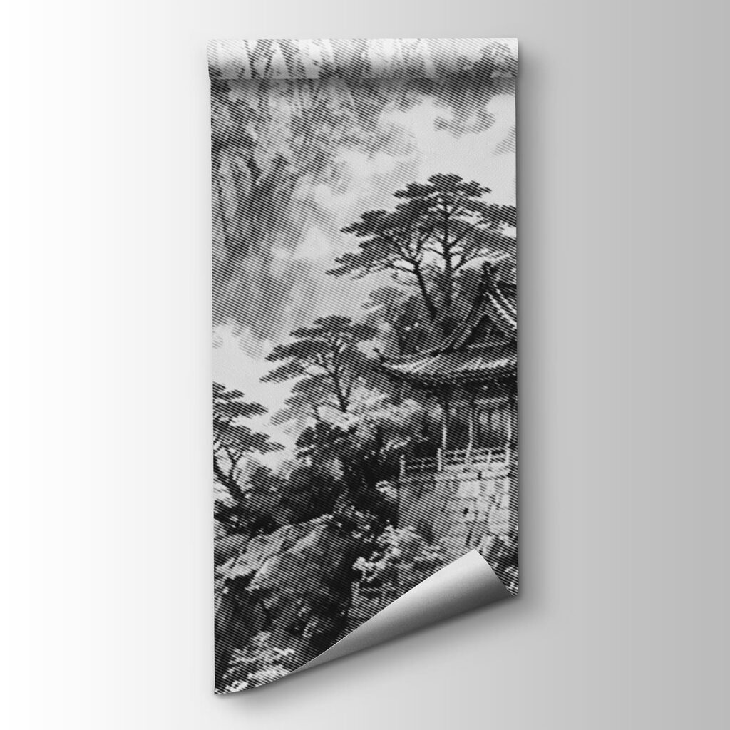 Mountain Temple Etching — product view
