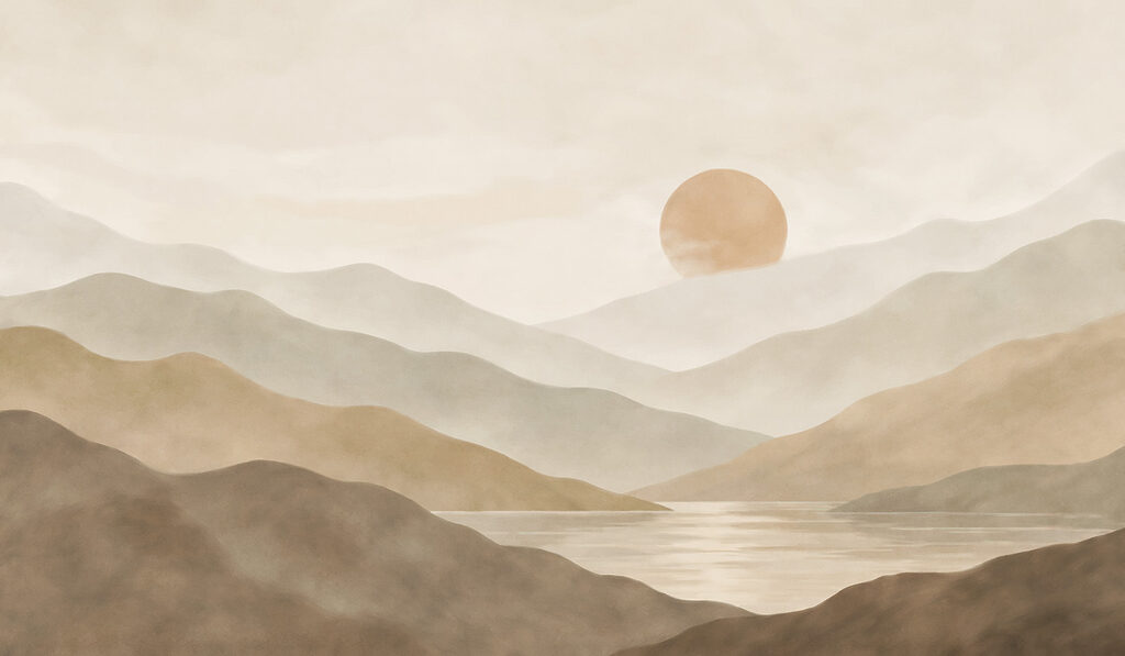 Sunlit Mountain Layers — full design